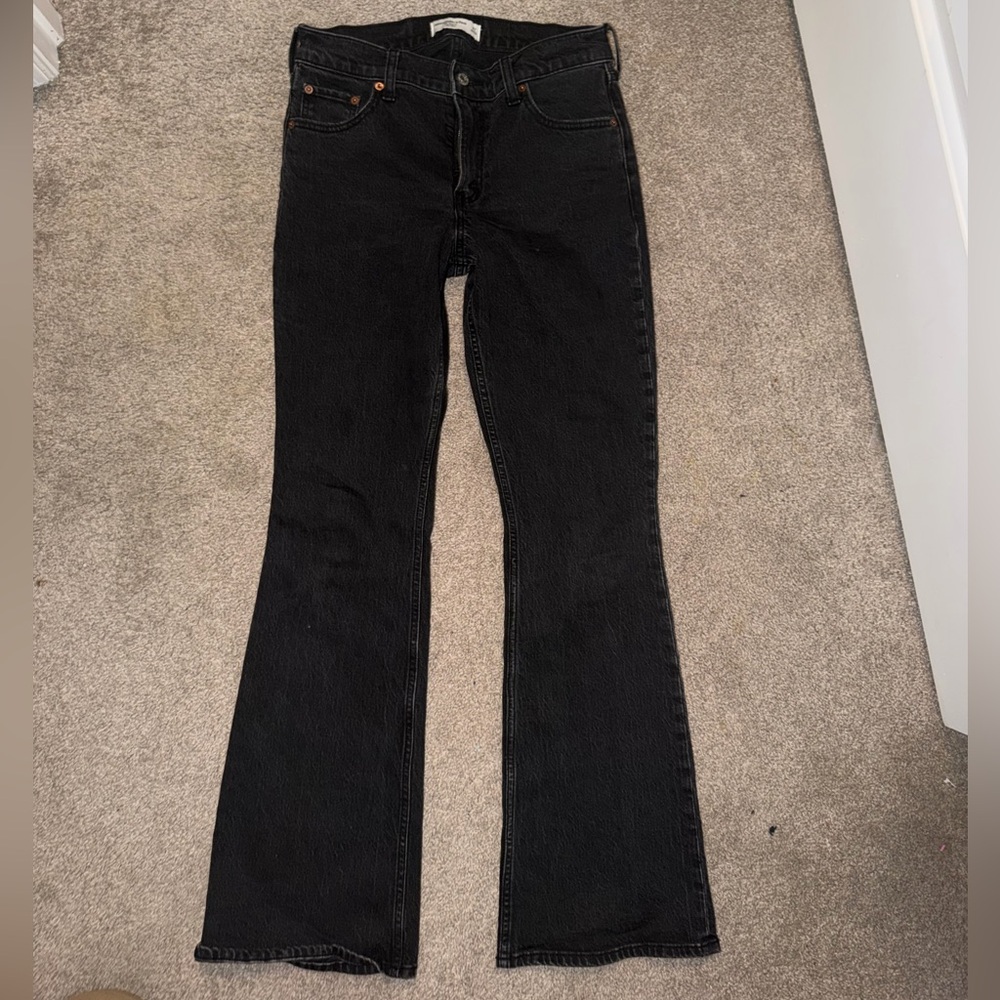 Abercrombie & Fitch Black Women's Bootcut Mid Rise Jeans